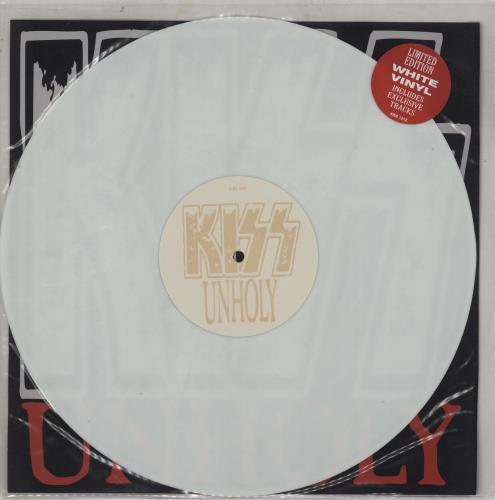 貴重KISS Unholy 1992年 12インチLPホワイトレコードUK限定盤 Kiss Unholy - White Vinyl UK 12